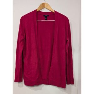Gap Women's Pink Open Front Long Sleeve Cardigan Sweater Cotton Blend Small‎